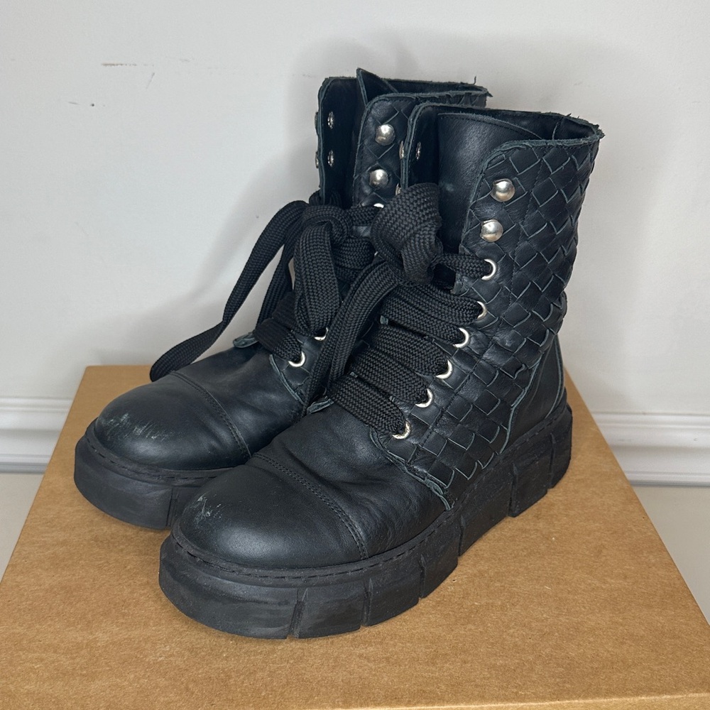 ALOHAS BOOTS CAN CAN BRAIDED BLACK